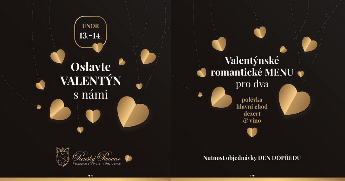 Valentýnská nabídka Panský pivovar